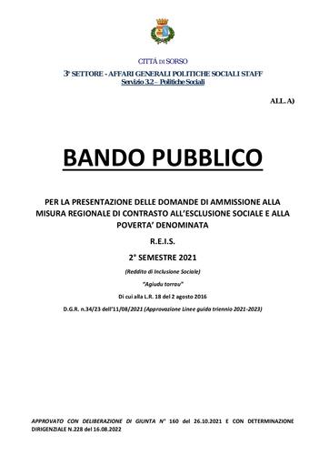ALL  A) BANDO PUBBLICO REIS 2° SEMESTRE 2021