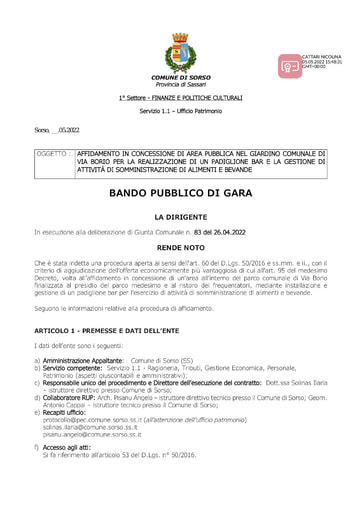 1) Bando di Gara Borio signed
