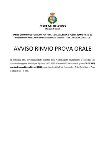 00004) RINVIO PROVA ORALE